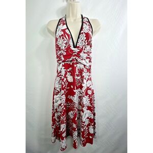 Wet Seal Red Floral Halter‎ Dress Y2K Babydoll 90's